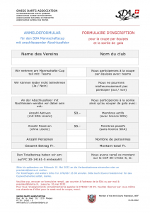 SDA Team Cup 2022 Formulaire d'inscription